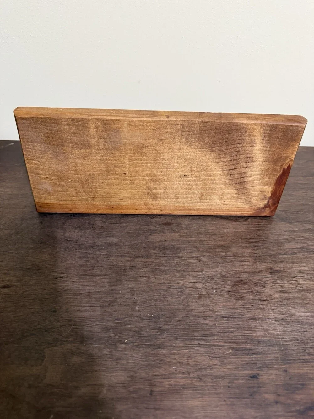 Vintage Handcrafted Wooden Wall Shelf with Heart and Scroll Carved Bracket